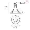  Loftlampe ANTENA 3788/10 GU10 IP20, sort dmpbar