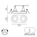 ACB Downlight MUSCA 3947/21 2-flammer GU10 IP20, sort