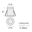 ACB ceiling recessed luminaire DOT IP20, black 