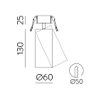 ACB Spot PIPE 3986 IP20, sort