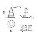 ACB recessed luminaire WINKA GU10 IP20, gold, opal  CRI >80
