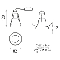ACB Recessed luminaire EINAR 3558/8 with collar cover, GU10 max. 10W (LED), white