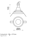 ACB Recessed outdoor LED luminaire NORK 3677/9 with dome cover, IP64, GU10 max. 10W, white