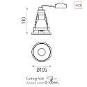  Loftlampe APEX 3688/10  justerbar GU10 IP20, opal, hvid dmpbar