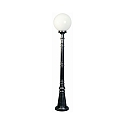 Gulvlampe Type nr. 2014 med Kugle sk�rm � 25cm, IP44, h�jde 134cm, E27 QA55 maks. 57W, St�bt aluminium / Opalglas