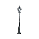 Gulvlampe Landstil Type nr. 4137, IP23, h�jde 146cm, E27 QA55 maks. 57W, St�bt aluminium / glas klar, sort-s�lv