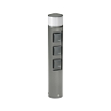 Udend�rs Sokkelkolonne Type nr. 2202, LED + 3 Schuko stikkontakter, IP44, 10W 3000K 900lm, uden Skiftefunktion, antracit