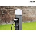 Albert Outdoor Socket column Type No. 2202, LED + 3 Schuko sockets, IP44, 10W 3000K 900lm, without switching function, anthracite