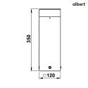 Albert socket luminaire TYPE NO 2292 square, short, switchable IP54, anthracite