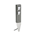 Udend�rs Sokkel spyd, IP44, 2-vejs, uden Skiftefunktion, tosidet jordspyd, antracit / s�lv