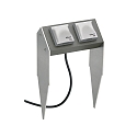 Udend�rs Sokkel spyd bar Type nr. 4402, IP44, 2-vejs, antracit/s�lv, uden Skiftefunktion, D - Type F, Tysk stikkontakt