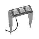 Udend�rs Sokkel spyd bar Type nr. 4403, IP44, 3-vejs, antracit/s�lv, uden Skiftefunktion, D - Type F, Tysk stikkontakt