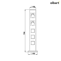 Albert Udendrs Energikolonne tom Type nr. 4407, IP54, maks. 5 valgfri indsatser, uden belysning, uden Skiftefunktion, antracit