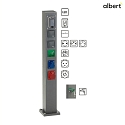 Albert Udendrs Energikolonne tom Type nr. 4409, IP54, maks. 7 valgfri indsatser, uden belysning, uden Skiftefunktion, antracit