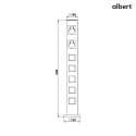 Albert Udendrs Energikolonne tom Type nr. 4409, IP54, maks. 7 valgfri indsatser, uden belysning, uden Skiftefunktion, antracit