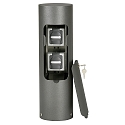 Udend�rs Sokkelkolonne l�sbar Type nr. 4410, IP54, 2 Schuko stikkontakter + kabeludgang, uden Skiftefunktion, antracit