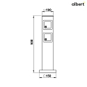 Albert socket column TYPE NO 4412 2-fold, with lock, black, anthracite matt