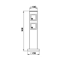 Albert Sokkel kolonne TYPE NO 4412 2-fold, med l�s, sort, antracit mat