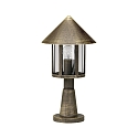 Sokkellampe Landstil Kegeltag moderne Type nr. 0539, 48cm, IP44, E27 QA55 maks. 57W, St�bt alu / klar, brun-messing