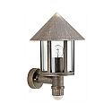 Udend�rs V�glampe Landstil Kegeltag moderne Type nr. 1824 med bev�gelsesdetektor, St�bt alu / Akrylglas klar, brun-messing