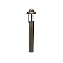 Pullertlampe Landstil Natvagt Type nr. 2025, IP44, h�jde 90cm, E27 QA55 maks. 57W, St�bt aluminium / Opalglas, brun-messing