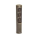 Udend�rs Sokkelkolonne Type nr. 2102, 3-vejs, IP44, uden Skiftefunktion, St�bt aluminium, brun-messing