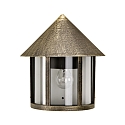 Udend�rs V�glampe Landstil Kegeltag moderne Type nr. 3222, halv form, direkte montage, IP44, E27, St�bt alu, brun-messing