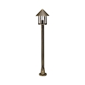 Gulvlampe Landstil Kegeltag moderne Type nr. 4126, 125cm, IP44, E27 QA55 maks. 57W, St�bt alu / klar, brun-messing