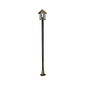 Mastlampe Landstil Kegeltag moderne 1-flamme Type nr. 4127, 183cm, IP44, E27 QA55, St�bt alu / Akryl klar, brun-messing