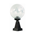 Sokkellampe Type nr. 0501, h�jde 43.5cm / Kugle-� 25cm, E27 QA55 maks. 57W, St�bt aluminium / Bobleglas klar, sort matt