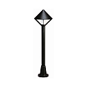 Gulvlampe Type nr. 2031, IP44, E27 QA55 maks. 57W, St�bt aluminium / Opalglas, sort matt