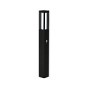 Pullertlampe Type nr. 2066 med bev�gelsesdetektor 90�, IP44, 90cm, E27 maks. 20W (LED), St�bt alu / Opalglas, sort matt