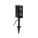 Udend�rs Sokkel spyd, IP44, uden Skiftefunktion, St�bt aluminium, inkl. 250cm forbindelseskabel, sort, 4-vejs