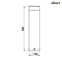 Albert socket luminaire TYPE NO 2293 square, long, switchable IP54, black