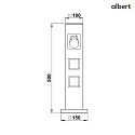 Albert Udendrs Energikolonne leer Type nr. 4405, IP54, maks. 3 valgfri indsatser, uden belysning, uden Skiftefunktion, sort matt