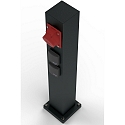 Albert Udend�rs Energikolonne leer Type nr. 4407, IP54, maks. 5 valgfri indsatser, uden belysning, uden Skiftefunktion, sort