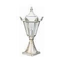 Sokkellampe Landstil Type nr. 0533, IP23, h�jde 60cm, E27 QA55 maks. 57W, St�bt aluminium / glas klar, hvid-guld