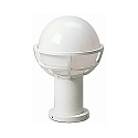 Pedestal luminaire Type No. 0520, with ball shade � 23cm, IP44, height 40cm, E27 QA55 max. 57W, cast alu / opal glass, white