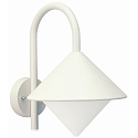 Udend�rs V�glampe Type nr. 0645 med Bue beslag, IP44, E27 QA55 maks. 57W, St�bt aluminium / Opalglas, hvid