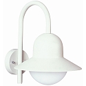 Udend�rs V�glampe Type nr. 0662, med Bue beslag, IP44, E27 QA55 maks. 57W, St�bt aluminium / Opalglas, hvid