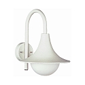 Udend�rs V�glampe Type nr. 0669, med Bue beslag, IP44, E27 QA55 maks. 57W, St�bt aluminium / Opalglas, hvid