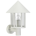 Udend�rs V�glampe Type nr. 1824, med v�gbeslag, IP44, E27 QA55 maks. 57W, St�bt aluminium / Akrylglas klar, hvid