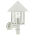 Udend�rs V�glampe Landstil Kegeltag moderne Type nr. 1824 med bev�gelsesdetektor, St�bt aluminium / Akrylglas klar, hvid