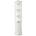 Udend�rs Sokkelkolonne Type nr. 2102, 3-vejs, IP44, uden Skiftefunktion, St�bt aluminium, hvid