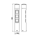 Albert Udend�rs Sokkelkolonne Type nr. 2202, LED + 3 Schuko stikkontakter, IP44, 10W 3000K 900lm, uden Skiftefunktion, hvid matt