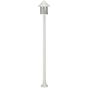 Mastlampe Landstil Kegeltag moderne 1-flamme Type nr. 4127, h�jde 183cm, IP44, E27 QA55, St�bt aluminium / Akryl klar, hvid