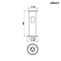 Albert In-ground base Type No. 0010 for Floor and Path lights, with  15cm flange, cast alu black