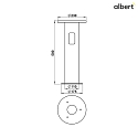Albert Ground piece Type No. 0011, for Pedestal and Mast lights, with  23cm flange, cast alu black