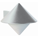 Udend�rs V�glampe Type nr. 0617 med direkt v�gmontering, IP44, E27 QA55 maks. 57W, St�bt aluminium / Opalglas, s�lv matt