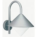 Udend�rs V�glampe Type nr. 0645 med Bue beslag, IP44, E27 QA55 maks. 57W, St�bt aluminium / Opalglas, s�lv matt